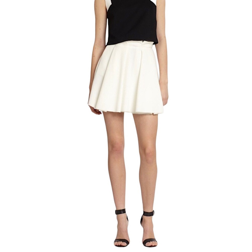 Torn‎ by Ronny Kobo Odelia Paperbag White Pleated Mini Skirt